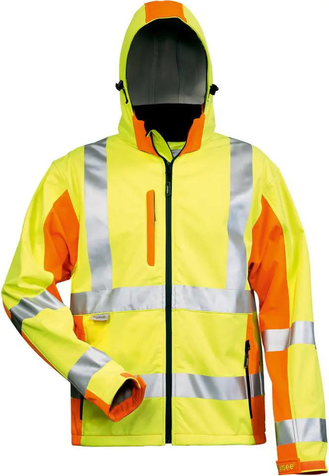 ⁨JIM warning jacket, softshell, size L, yellow/orange⁩ at Wasserman.eu