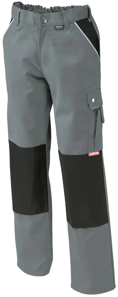 ⁨Trousers with belt at the waist, canvas, 320 g/m², size 52, grey⁩ at Wasserman.eu