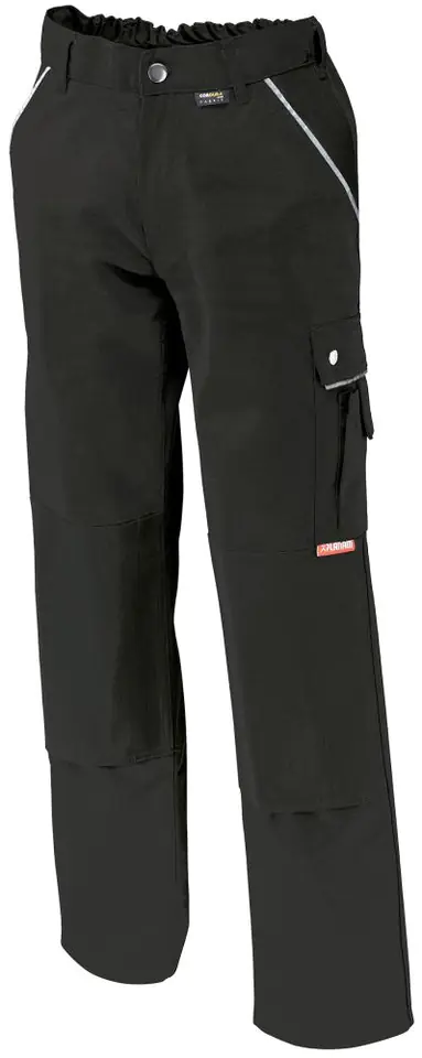 ⁨Trousers with waist belt, canvas, 320 g/m², size 48, black⁩ at Wasserman.eu