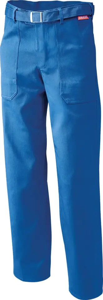 ⁨Trousers with waist belt, 100% cotton, 290 g/m², size 56, royal blue⁩ at Wasserman.eu