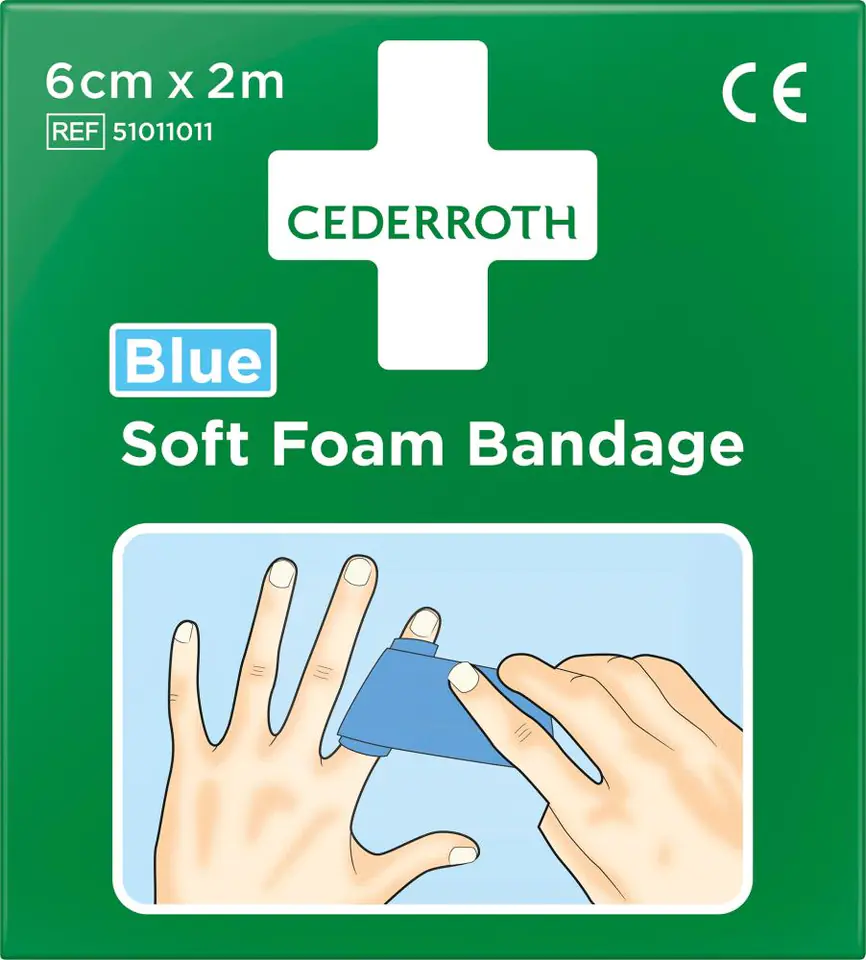 ⁨Foam dressing, blue, 6cm x 2m⁩ at Wasserman.eu