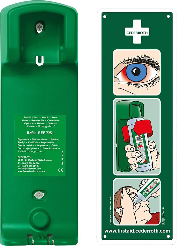 ⁨Wall mount with eye rinse⁩ at Wasserman.eu