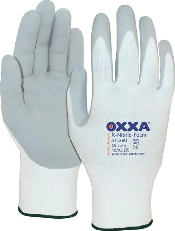 ⁨X-Nitrile-Foam gloves, size 11, white/grey (12 pairs)⁩ at Wasserman.eu