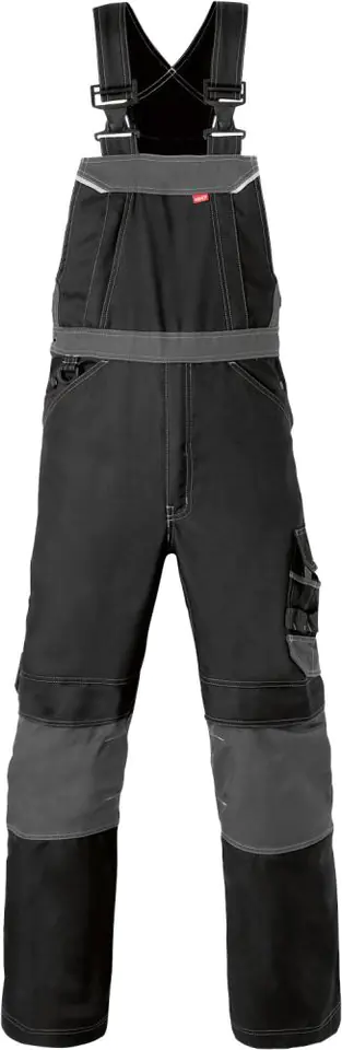 ⁨Attitude dungaree trousers, size 52, black/grey charcoal⁩ at Wasserman.eu