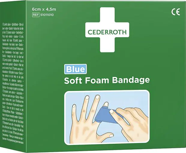 ⁨Foam dressing, blue, 6cm x 4,5m CEDERROTH (10 pcs)⁩ at Wasserman.eu