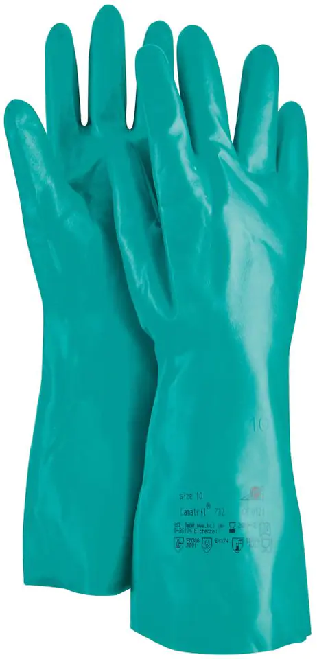 ⁨Camatril gloves 732, 400 mm, size 10, green (10 pairs)⁩ at Wasserman.eu