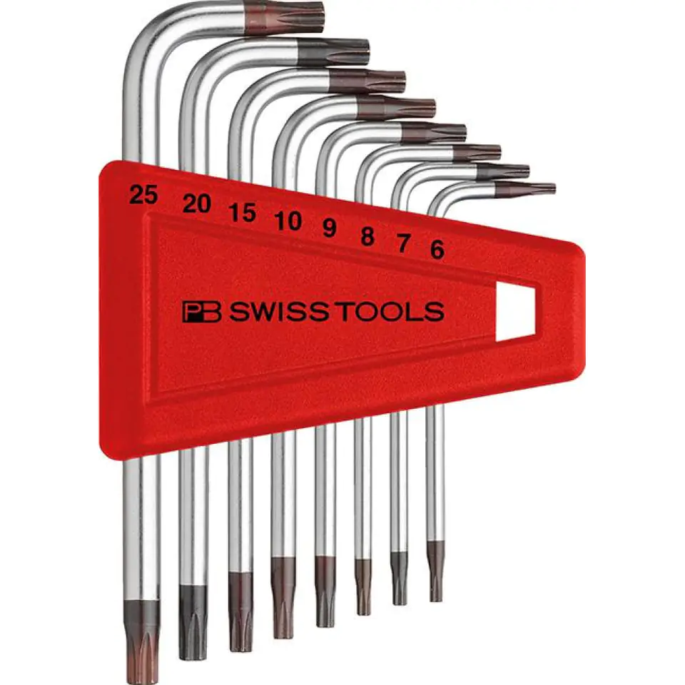 ⁨Zest.kluczy trzpien.kąt. w uchw.z tworz.sztuczn. 8-cz. T6-T25 PB Swiss Tools⁩ w sklepie Wasserman.eu