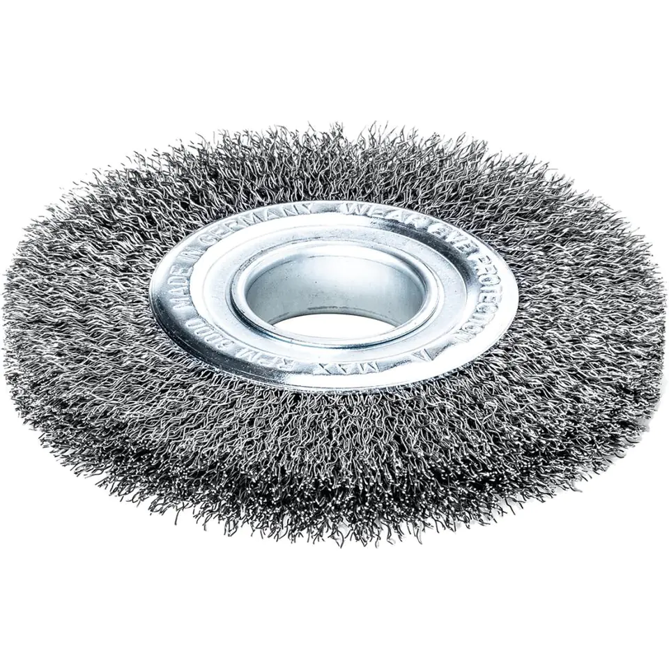 ⁨Steel disc brush 150x23/25mm, corrugated wire.0,15mm 0,3mm Lessmann⁩ at Wasserman.eu