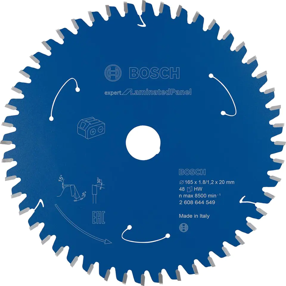 ⁨Saw blade for laminate 165x1.8/1.2x20Z48 Bosch⁩ at Wasserman.eu