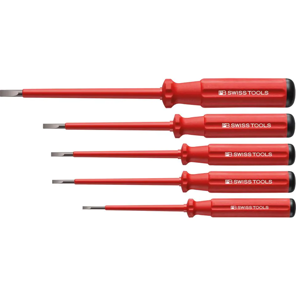 ⁨VDE 5-piece screwdriver set, flat in a cardboard box Classic PB Swiss Tools⁩ at Wasserman.eu