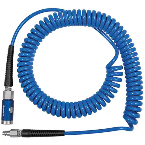 ⁨PU spiral hose sky, quick-release safe and connector plug. NW7,4 10x6, 5mm 6m RIEGLER⁩ at Wasserman.eu
