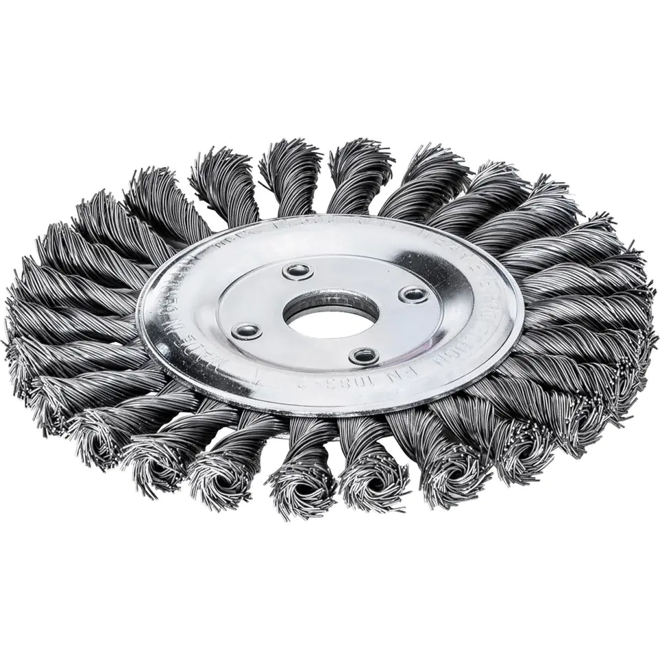 ⁨Steel disc brush 178x14mm, braided wire 0,5mm Lessmann⁩ at Wasserman.eu