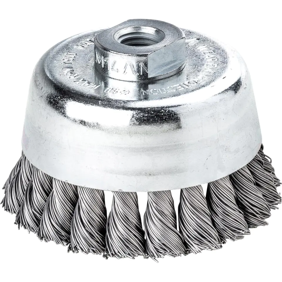 ⁨Pot brush, braided steel wire 90x0,5mm Lessmann⁩ at Wasserman.eu