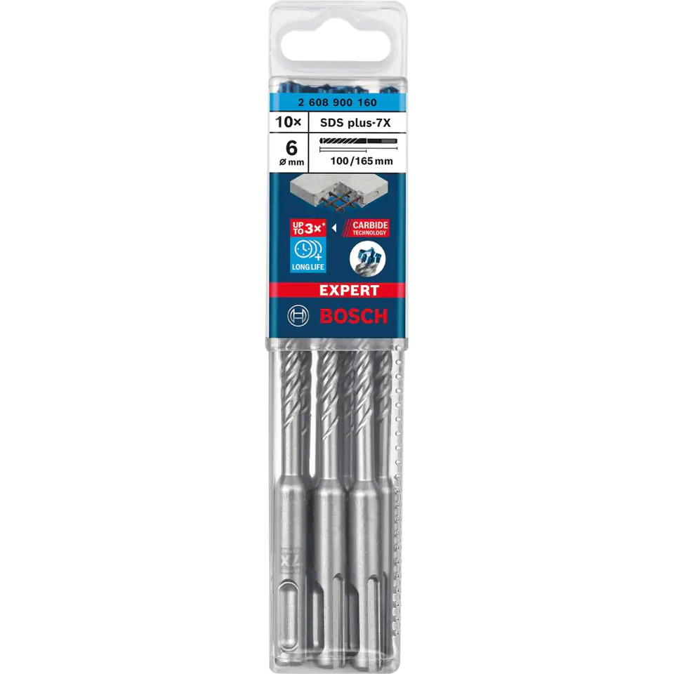 ⁨Wiertło udarowe SDSplus7x 6x100x165mm 10St EXPERT Bosch⁩ w sklepie Wasserman.eu