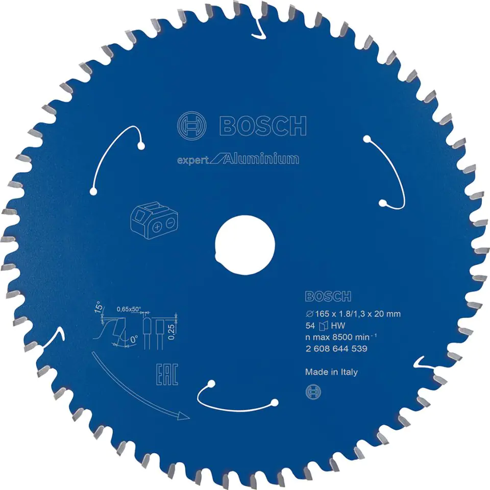 ⁨Carbide saw blade 165x1.8/1.3x20 54 teeth Bosch Expert for alum.⁩ at Wasserman.eu