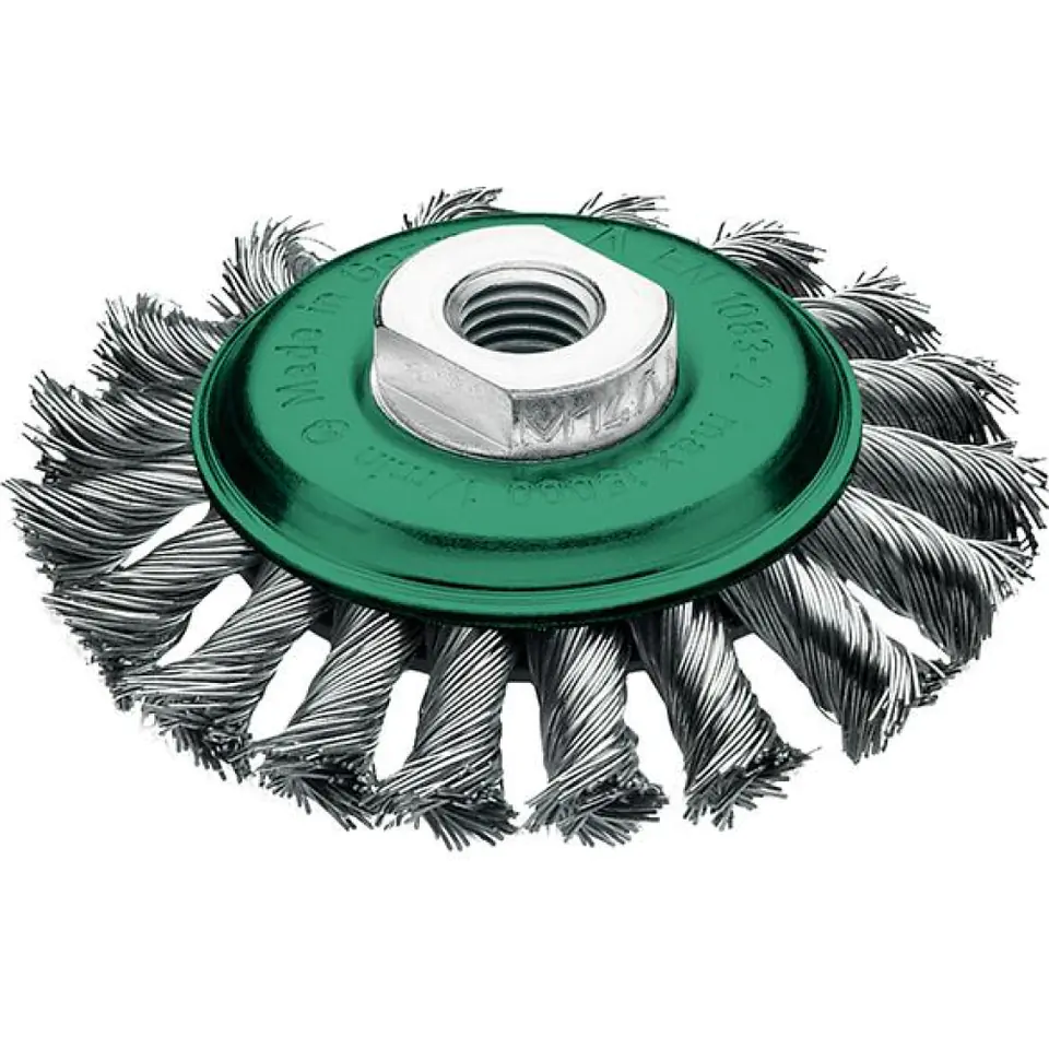 ⁨Conical brush, stainless steel 100x12mm wire back.0,5mm Lessmann⁩ at Wasserman.eu
