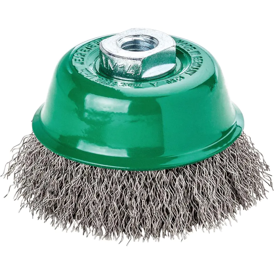 ⁨Pot brush, stainless steel corrugated wire 65x0,35mm Lessmann⁩ at Wasserman.eu