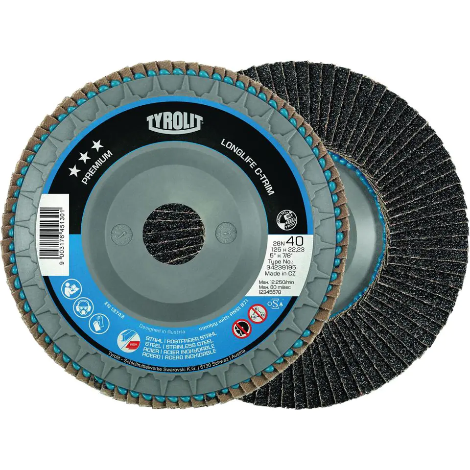 ⁨Ściernica listkowa talerzowa LONGLIFE C-TRIM ZA-60 125mm TYROLIT⁩ w sklepie Wasserman.eu