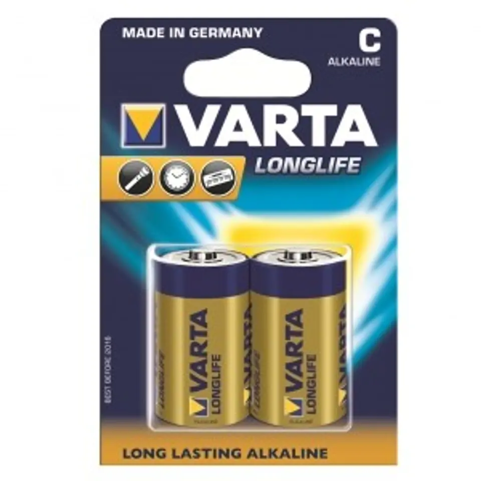 Alkaline batteries R14 (typC) longlife 2pcs. at Wasserman.eu