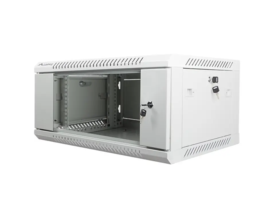 ⁨Szafa instalacyjna wisząca 19'' 4U 600X450mm szara (drzwi        szklane)⁩ w sklepie Wasserman.eu