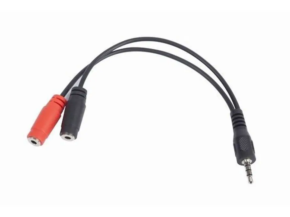 Adapter Mini Jack(M) 4PIN/2xMini Jack(F) 20cm at Wasserman.eu