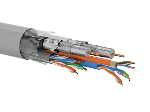 ⁨Multi-kabel Q-LANTEC Multimedia 2 x U/UTP kat.5E + 2 x RG6 + 2 x FO G657A1, LSOH, szary 500m  - Q-LANTEC⁩ w sklepie Wasserman.eu