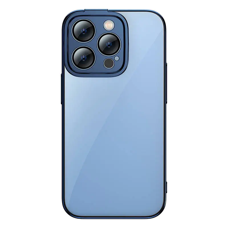 ⁨Baseus Glitter Protection Kit Transparent Case & Tempered Glass for iPhone 14 Pro Max (Blue)⁩ at Wasserman.eu