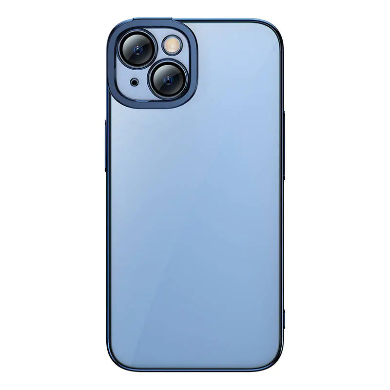 ⁨Baseus Glitter Protective Kit Transparent Case & Tempered Glass for iPhone 14 Plus (Blue)⁩ at Wasserman.eu