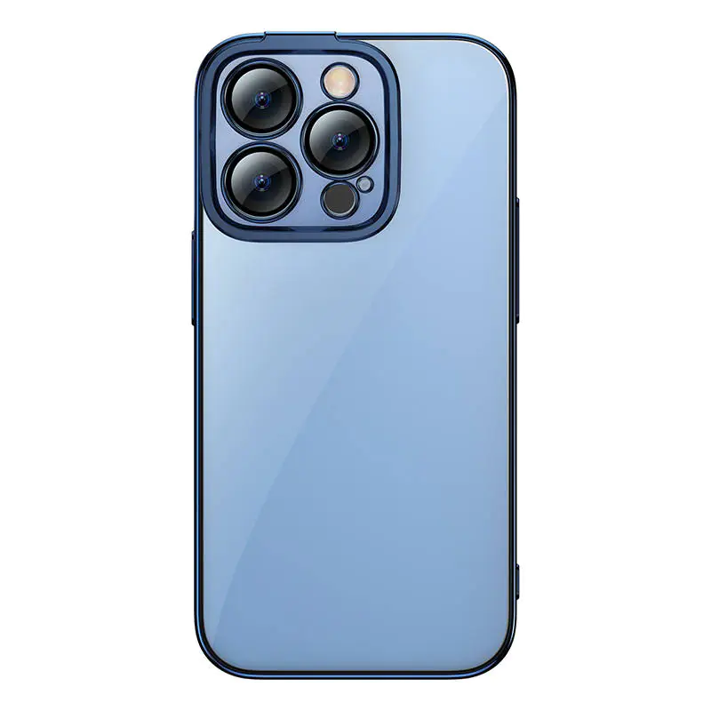 ⁨Baseus Glitter Protection Kit Transparent Case & Tempered Glass for iPhone 14 Pro (Blue)⁩ at Wasserman.eu