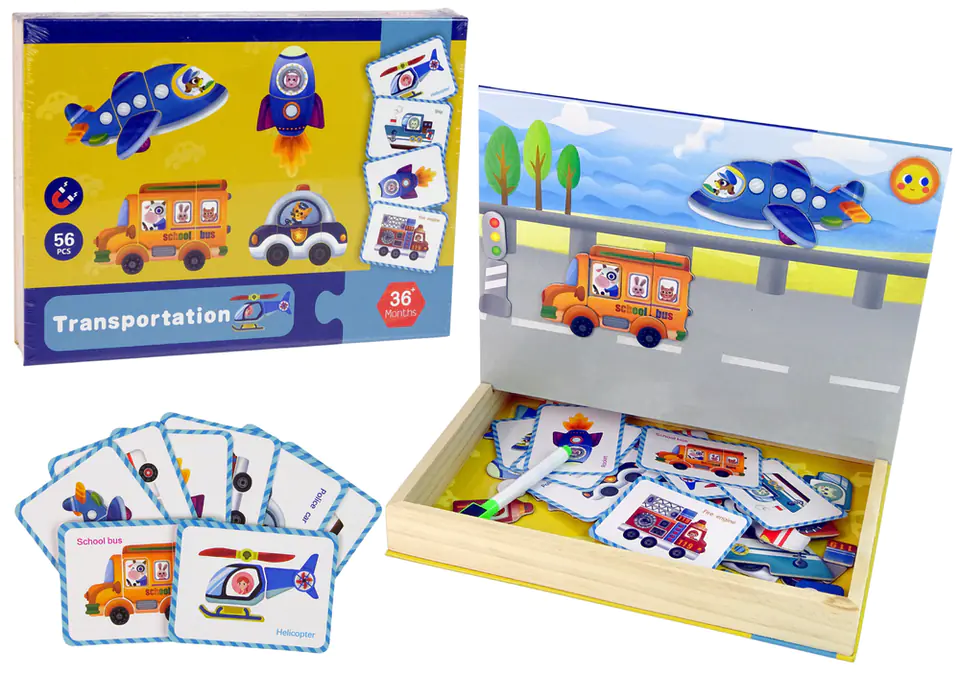Magnetyczna Układanka Książka Transport Puzzle Karty w sklepie Wasserman.eu