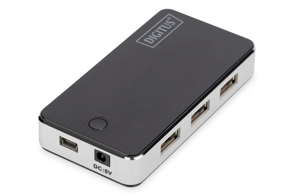 ⁨HUB/Hub 7-Port USB 2.0 HighSpeed, Active Black & Silver⁩ at Wasserman.eu