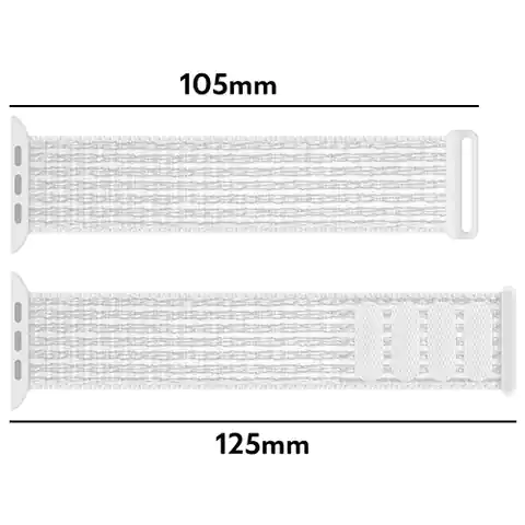 ⁨Pasek Alogy Nylon Strap z rzepem do Apple Watch 1/2/3/4/5/6/7/8/SE (38/40/41mm) Biały⁩ w sklepie Wasserman.eu