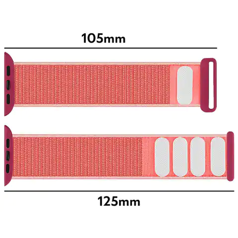 ⁨Pasek Alogy Nylon Strap z rzepem do Apple Watch 1/2/3/4/5/6/7/8/SE/Ultra (42/44/45/49mm) Różowy⁩ w sklepie Wasserman.eu
