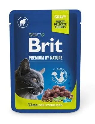 ⁨BRIT Premium by Nature Lamb for Sterilized - wet cat food - 100 g⁩ at Wasserman.eu