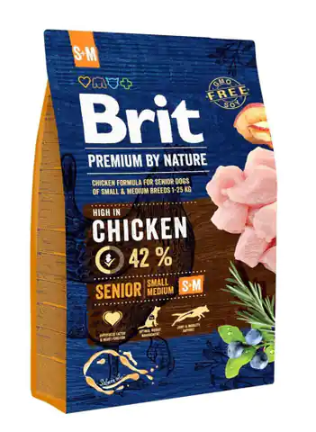 ⁨Brit Premium By Nature S+M Senior 3 kg⁩ w sklepie Wasserman.eu