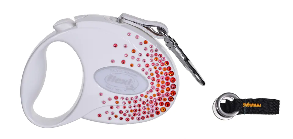 ⁨FLEXI Glam Splash Orient with Swarovski crystals S - Dog Retractable lead - 3 m - white⁩ at Wasserman.eu