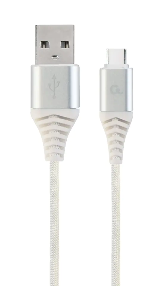 ⁨Gembird CC-USB2B-AMCM-2M-BW2 USB cable USB 2.0 USB A USB C Silver, White⁩ at Wasserman.eu