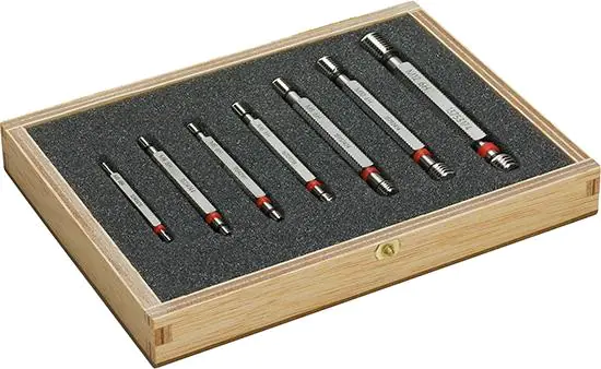 ⁨Set of limit mandrel gauges for threads in wood. M3-M12 cassette⁩ at Wasserman.eu