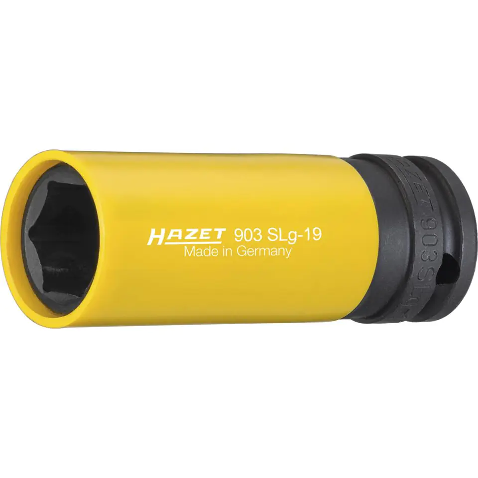 ⁨Nasadka udarowa z tulejką z tworzywa sztucznego 1/2", 6-kątna, 19x85mm, 903SLG-19 HAZET⁩ w sklepie Wasserman.eu