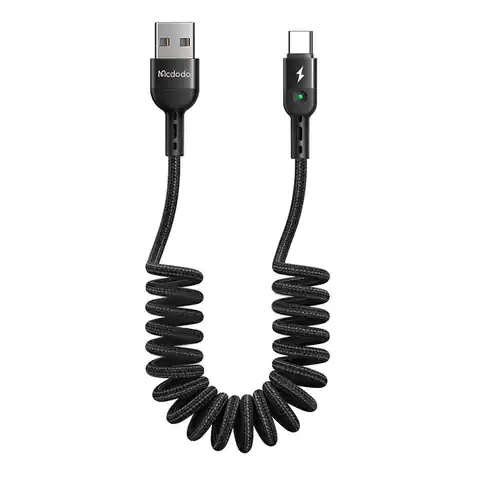⁨USB to USB-C Spring Cable Mcdodo Omega CA-6420 1.8m (Black)⁩ at Wasserman.eu