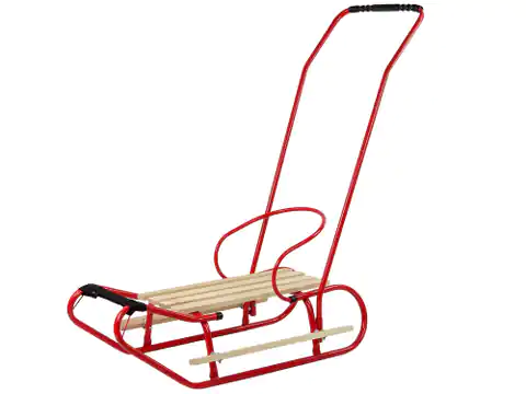 ⁨Metal Sledge with Pusher Back Strap Red⁩ at Wasserman.eu