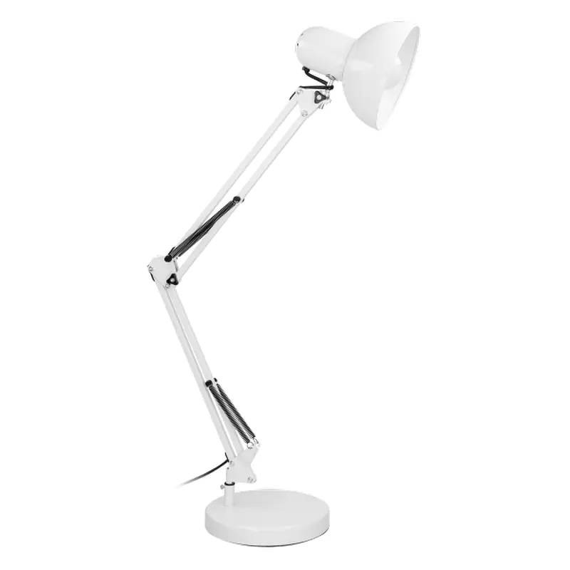 LAMPA BIURKOWA DEON 60W E27 WYSOKA, STAL, BIAŁA w sklepie Wasserman.eu