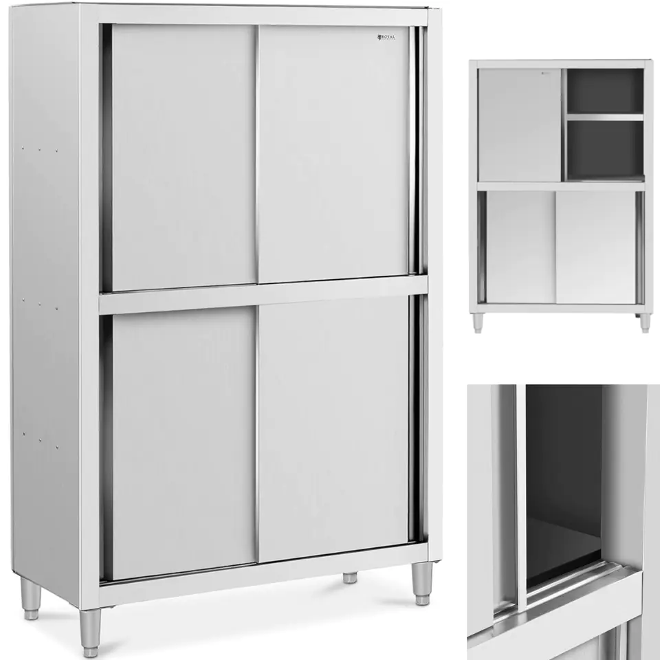 ⁨Stainless steel storage cabinet sliding door 120 kg 120 x 50 x 180 cm⁩ at Wasserman.eu