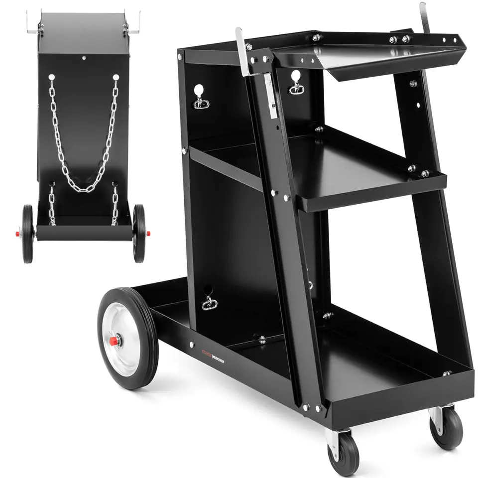 ⁨Steel workshop welding trolley with 3 shelves load capacity up to 80 kg⁩ at Wasserman.eu