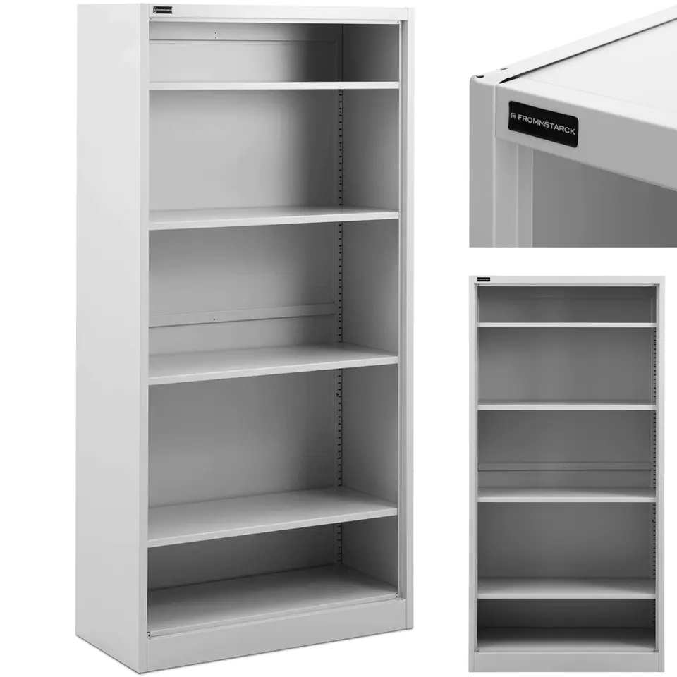 ⁨Metal bookcase for documents, binders, 4 shelves, 90 x 40 x 180 cm⁩ at Wasserman.eu