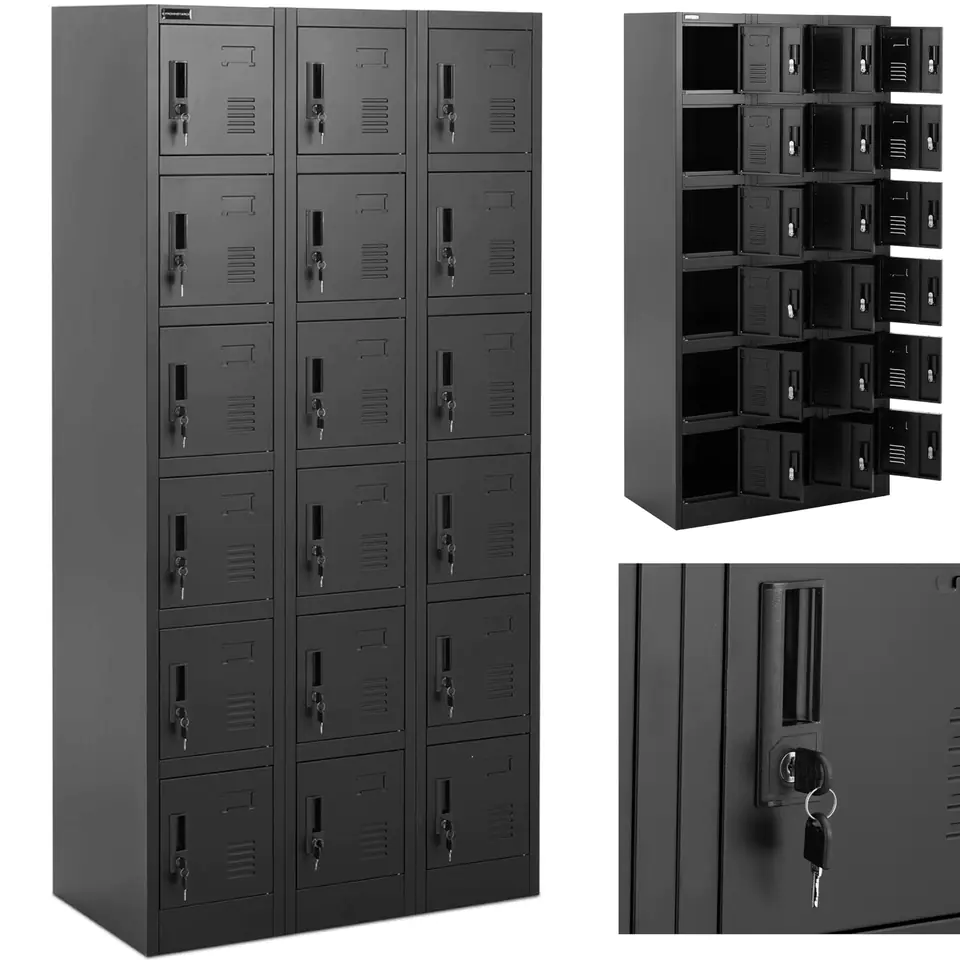 ⁨Lockable metal safety deposit box - 18 lockers⁩ at Wasserman.eu