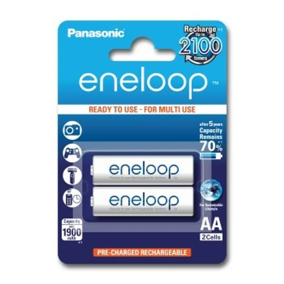 BATERRY AA 1900mAh 2PCS at Wasserman.eu