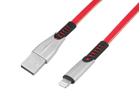 ⁨USB CABLE IPHONE 2.4A, RED, QUICK CHARGER 3.0, 1m, POWERLINE BW02. (1LM)⁩ at Wasserman.eu