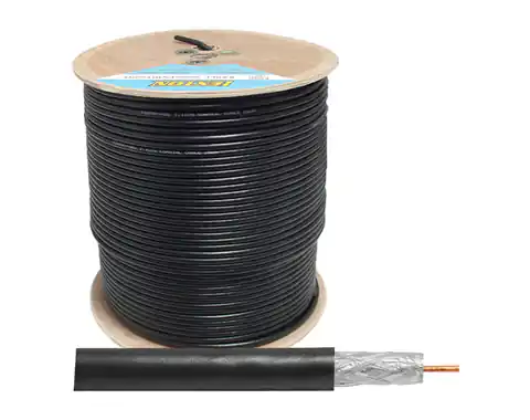 ⁨2 rol. Kabel koncentryczny F660 + żel 1,1CCS+64x0.12ALU 300 m, czarny.⁩ w sklepie Wasserman.eu