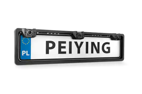 ⁨Samochodowa kamera cofania z żyroskopem i czujnikiem parkowania w ramce tablicy rejestracyjnej Peiying (1LL)⁩ w sklepie Wasserman.eu